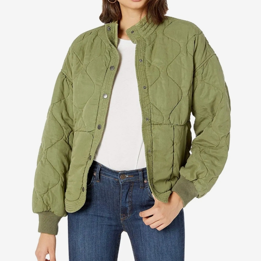 Blank NYC quilted oversized drop shoulder jacket